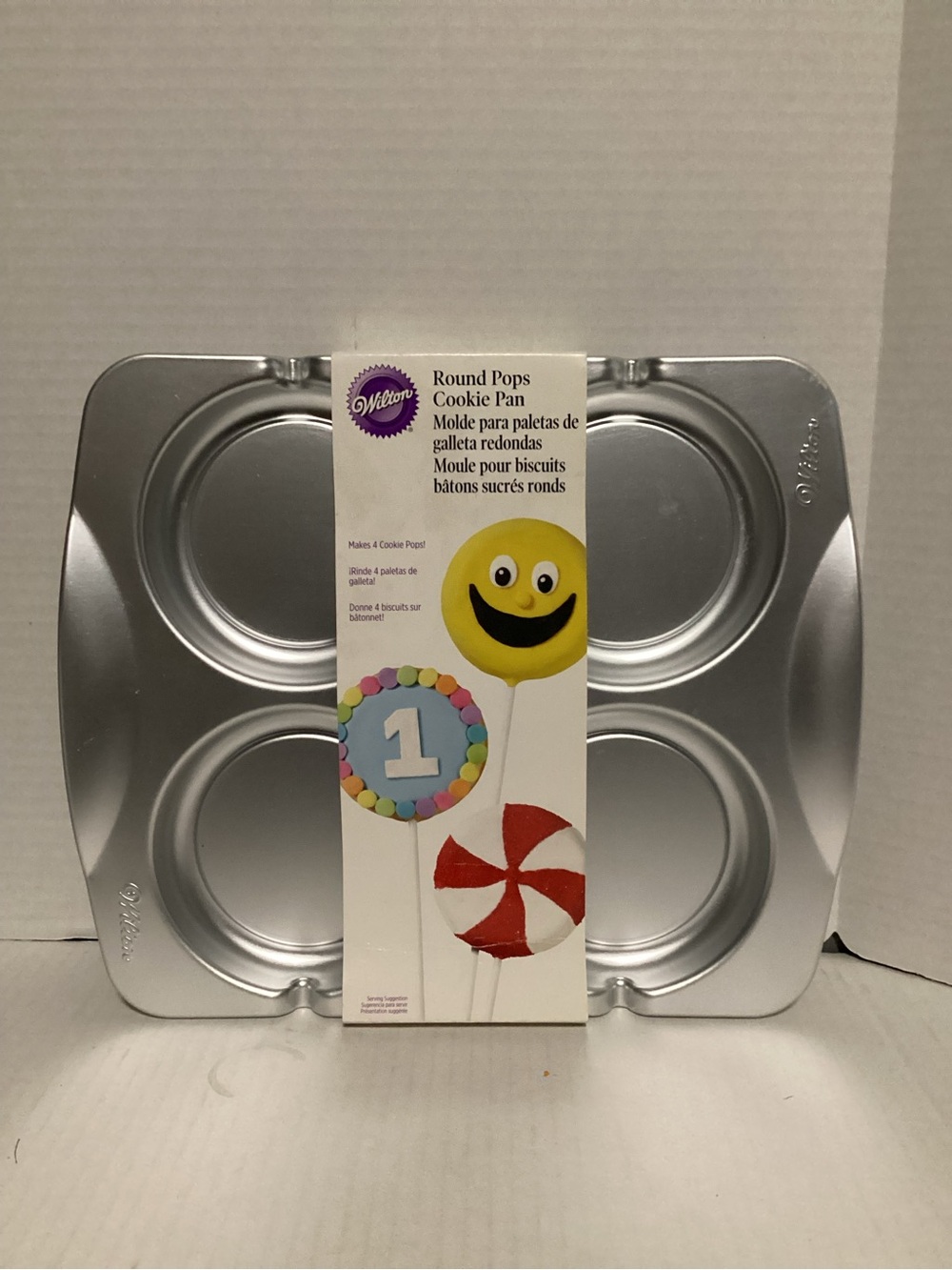 Wilton Silver Round Pops Cookie Mold - 4 Cavity Baking Pan